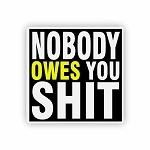 Edward & Co Sticker Nobody Owes You Shit  Sticker (Peel N' Stick)